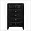 Commodes: Commode noire classique avec tiroirs spacieux Lucille | Bois massif et panneau de fibres à densité moyenne