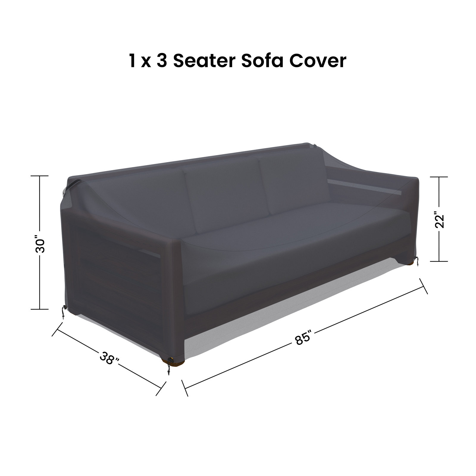 84" Teak Outdoor Patio Sofa Cover