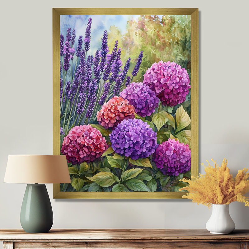 Bowman - Floral Canvas Wall Art, Reproduction encadrée d'une seule photo, H 44 po x l 34 po, Doré