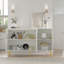 47.2'' 3-Door White Sideboard Storage Cabinet with Shelves,Accent Chest For Living Room-108814161
