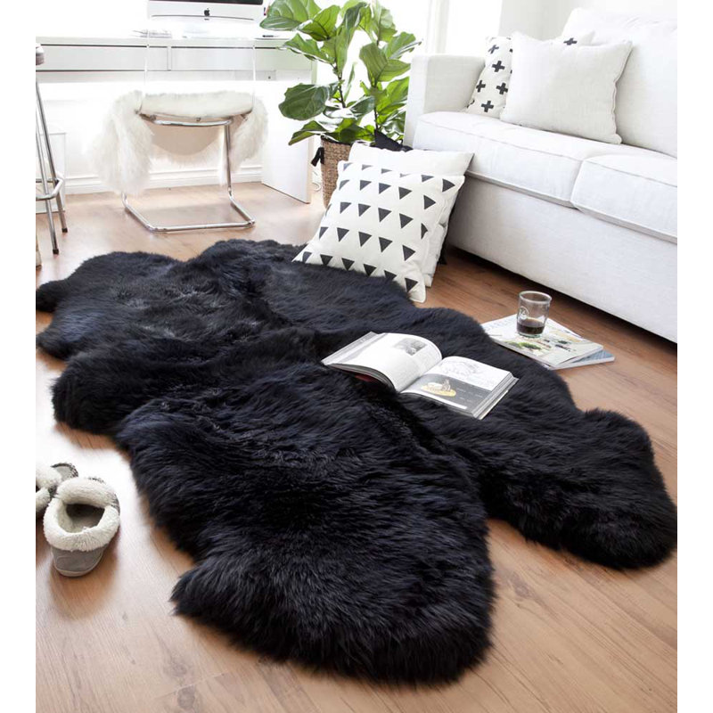 Tapis intérieur/extérieur noir nouvelle-zélande Roxanna
