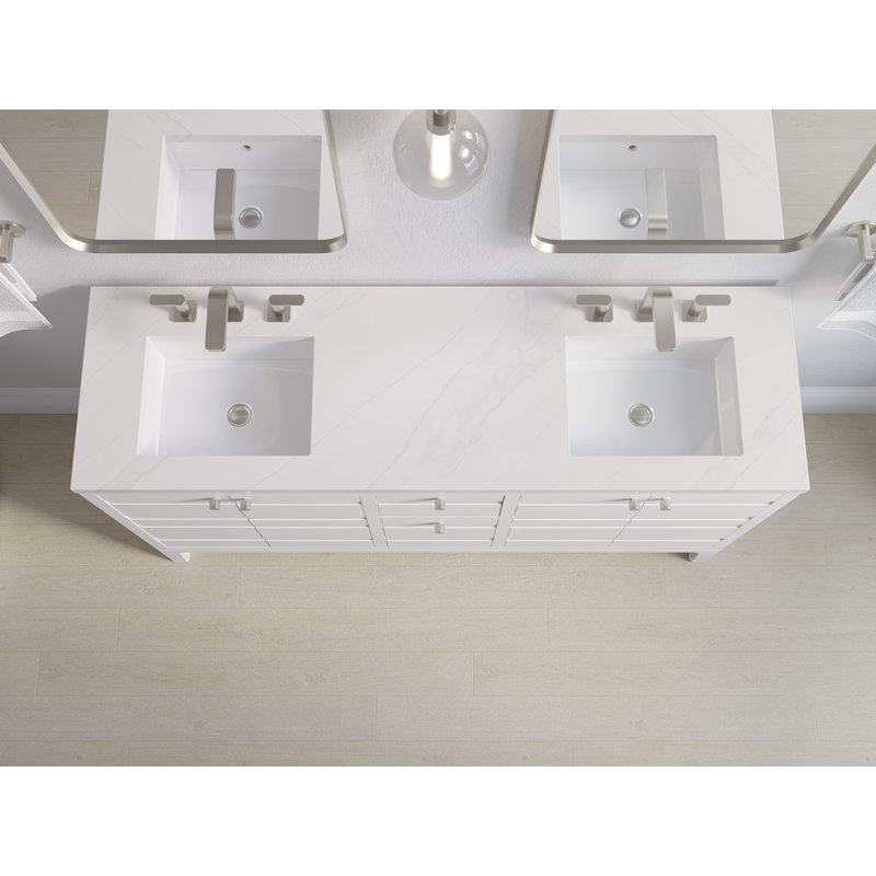 Helst 60-In Bathroom Vanity Set, White