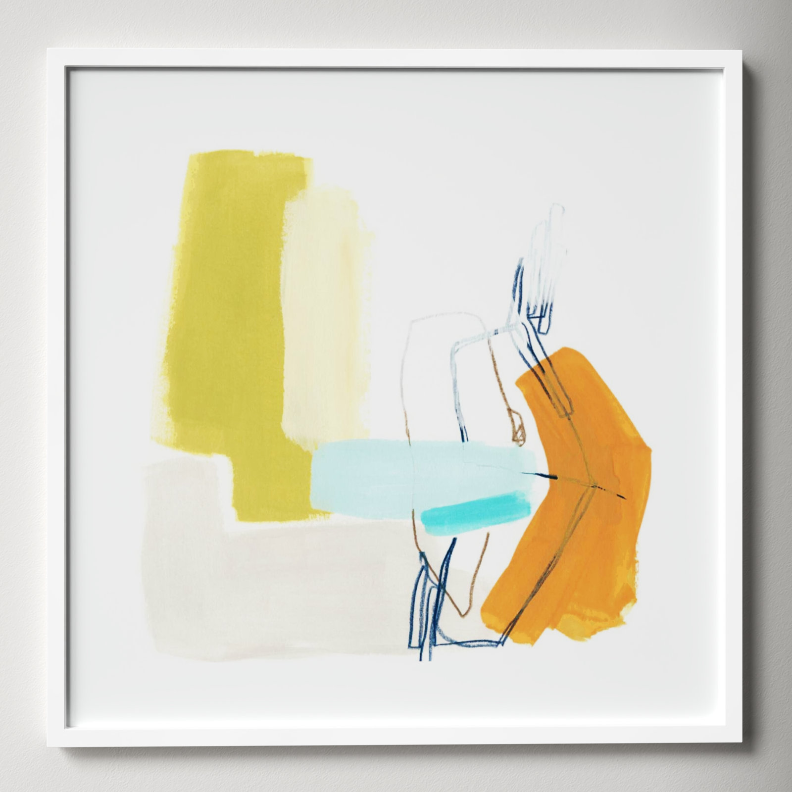 Adagio IV by June Erica Vess, White Framed Paper, 19.38" H x 19.38" W x 0.88" D