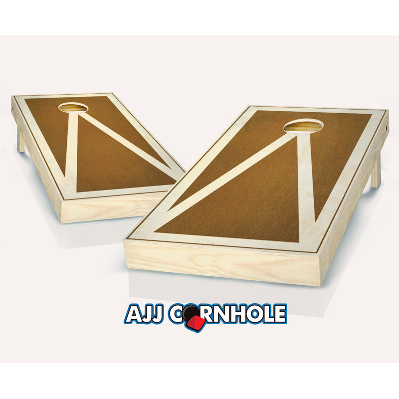 2' x 4' Pyramid Solid Wood Cornhole Set with Bags, Red/Yellow