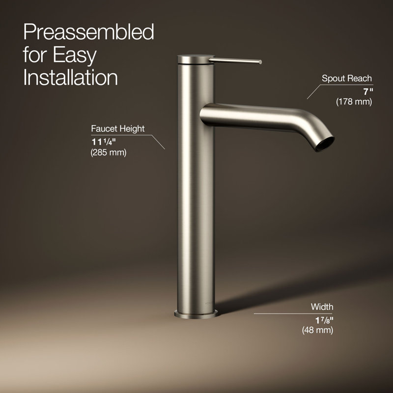 Components Single-Handle Bathroom Sink Faucet, Vibrant Brushed Nickel