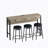 4 Pieces Dining Table Sets, with Fixed Table