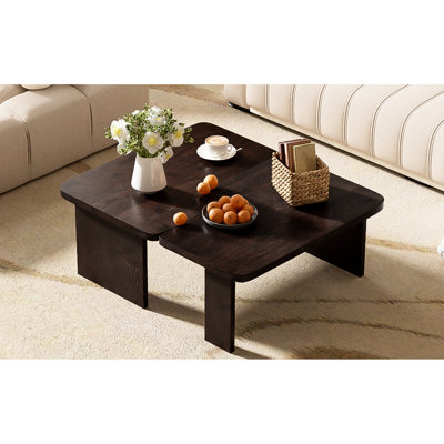 Table basse minimaliste, conception d'épissure rectangulaire, salon, capacité de poids de 25 lb, épissure d'installation rapide, espace, facile à assembler