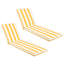 Chaise longue, ensemble de 2 coussins de chaise longue (ensemble de 2) - Jaune / rayé blanc