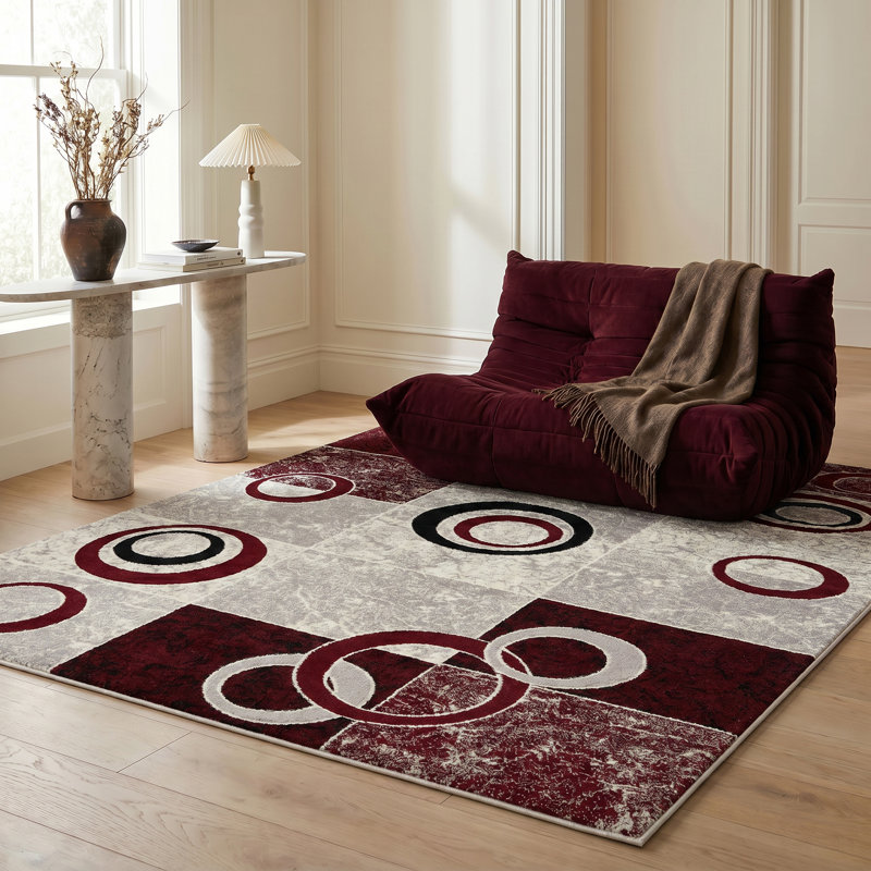 Dillup-Jones Geometric Indoor Rug, Rectangle 3'9" x 5'9"