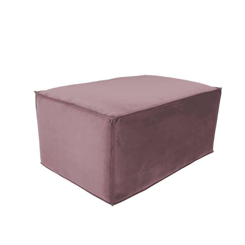 Overstuffed Microfiber Rectangle Ottoman, 16"H, Mauve
