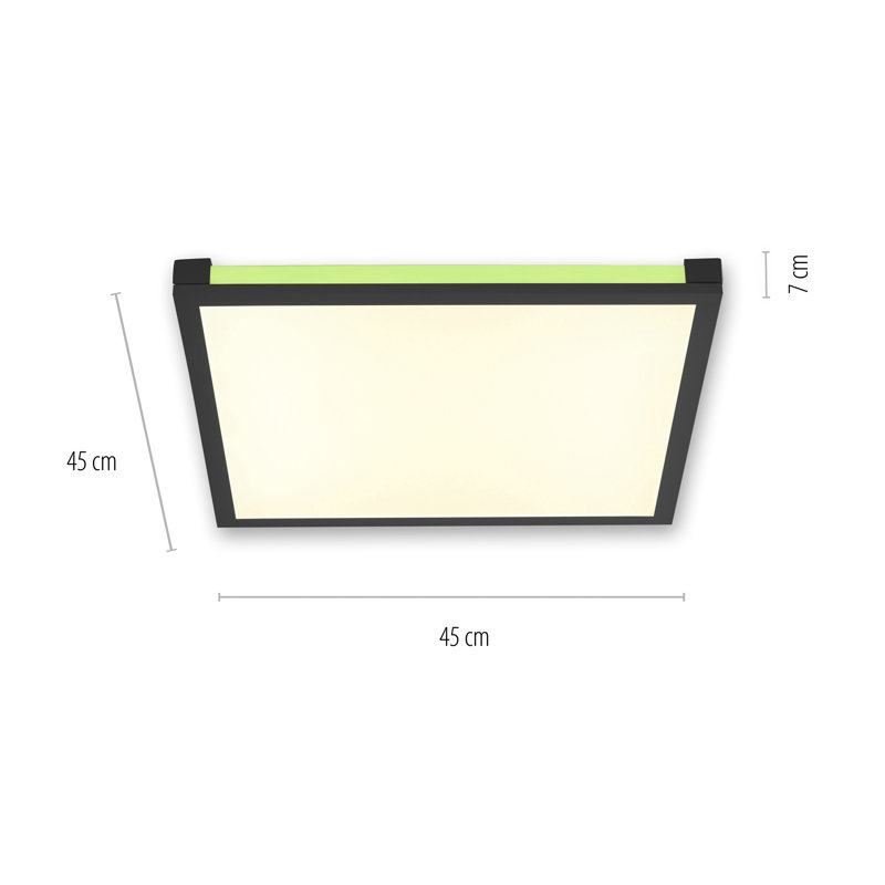 Flush Mounted Ceiling Light Single Flame, 7cm H x 45cm W x 45cm D.