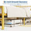 Structure de lit simple en forme de cœur charmante pour lit simple - plateforme robuste, conception silencieuse, rangement sous le lit, aucun sommier nécessaire - doré, simple-128963939-128963941