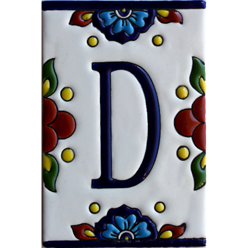 Carrelage TalaMex mexicain Talavera Mission lettre D