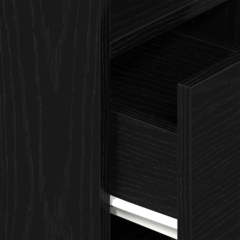Rozario 25cm W Manufactured Wood Bedside Table, Black, 2