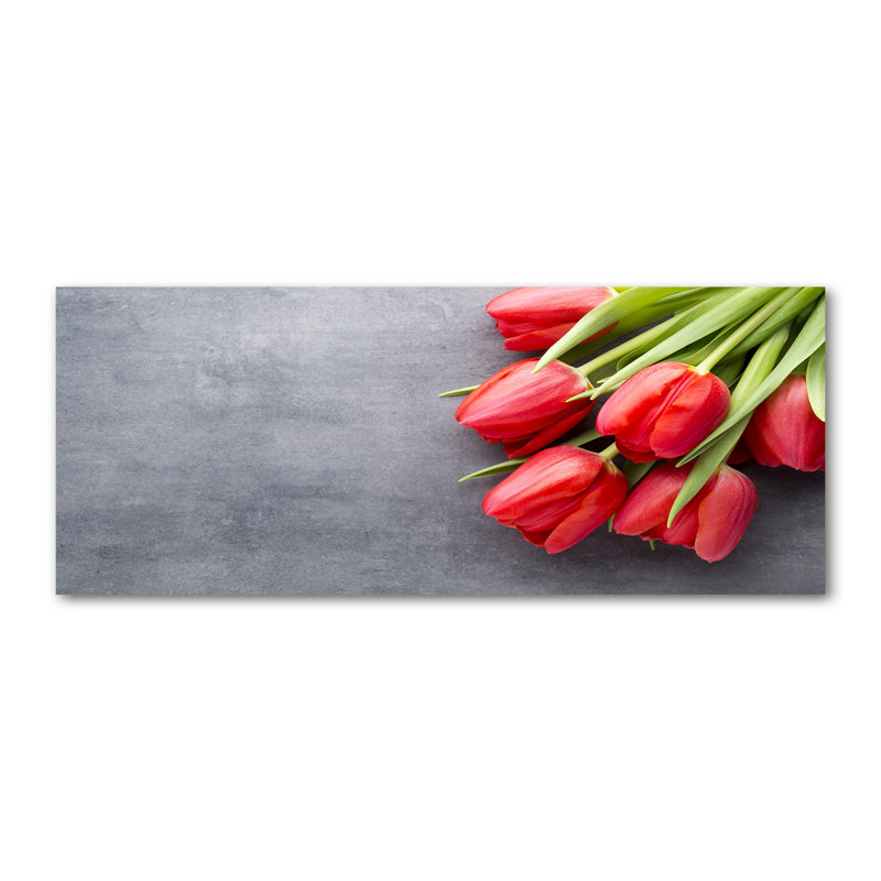 Red Tulips - No Frame Print on Canvas