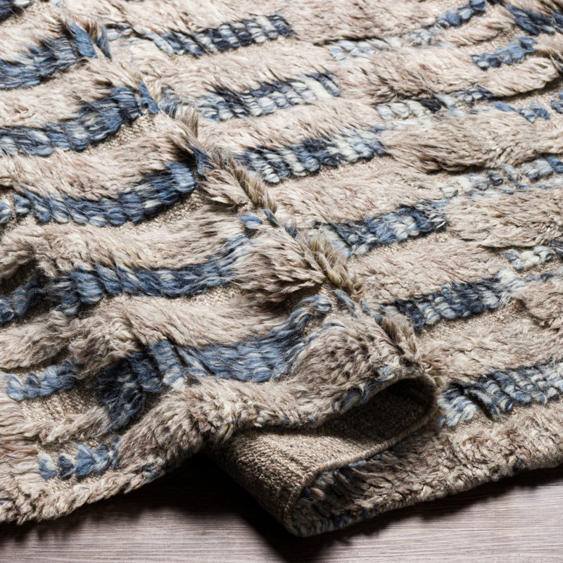 Kenady Hand Knotted Wool Southwestern Area Rug, Rectangle 8'10" x 12'