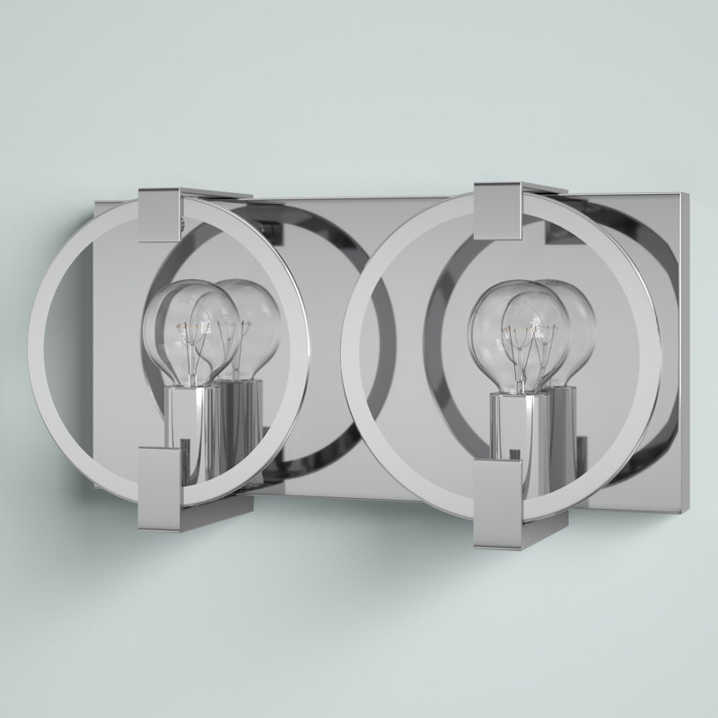 Plafonnier encastré à 2 lumières en chrome poli à intensité variable Carmelin