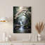 «Pink Blossom Tree Branches Over Misty Waterfall», art mural sur toile-132895067