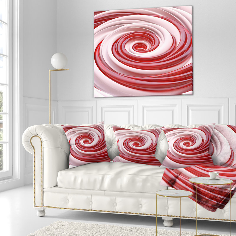 «Beautiful Candy Cane Spiral» - Coussin imprimé abstrait, 16 po x 1 po, Coussin décoratif