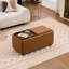 Repose-pieds rectangulaire avec rangement de 35 po avec plateau, table basse avec rangement, grand tabouret rembourré avec plateau amovible pour le salon-1772067770-1772067771