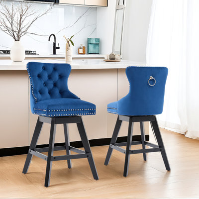 Swivel Upholstered Counter Stool(Set Of 2)