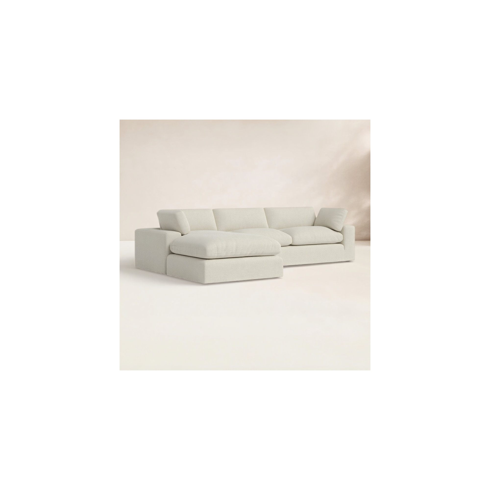 Asher 2 - Piece Upholstered Chaise Sectional, Effie Linen Performance Linen, Left Hand Facing