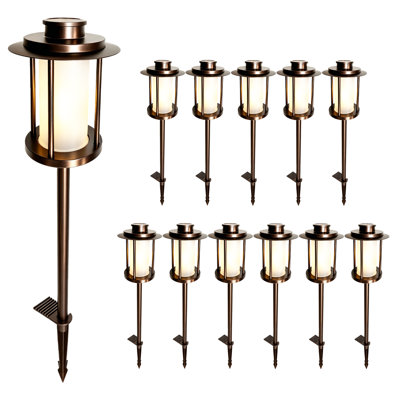 Oil-rubbed Brown Low Voltage Pathway Lights, 1800K-5000K Adjustable, 5W 250LM, LED Landscape Path Lighting for Wet Location, Wired Landscape Lights for Walkway Garden Yard