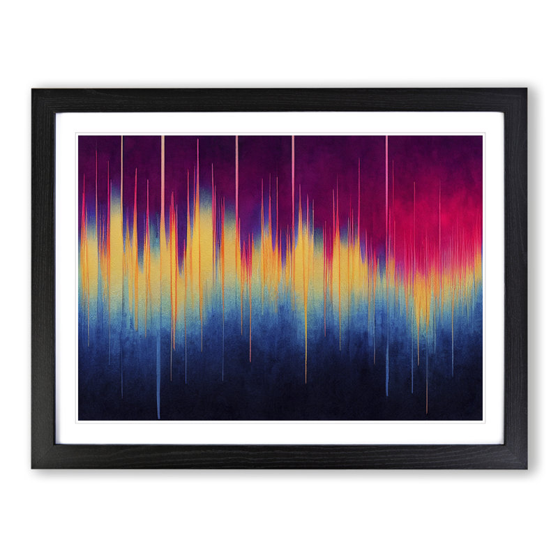 Electronic Audio Sound Bar Vol.2 Abstract - Single Picture Frame Print, Black , 46cm H x 64cm W x 2cm D