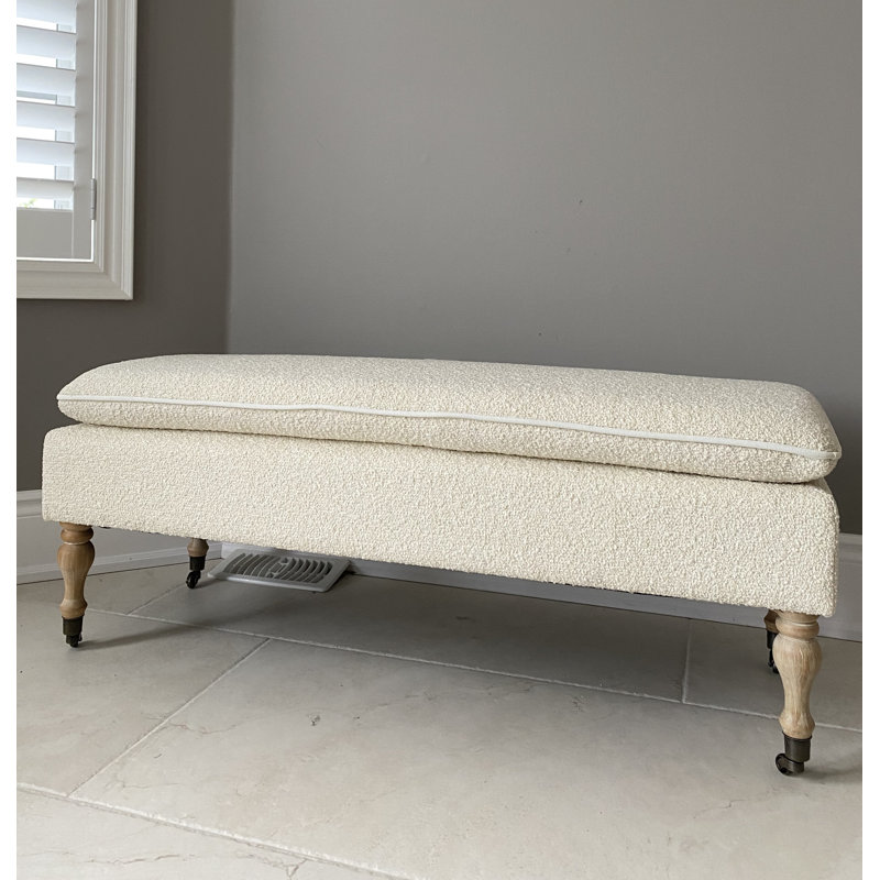 Banc rembourré Andrewson, Crème / blanc