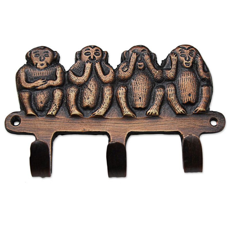 Metal Wall Organizer with Key Hooks