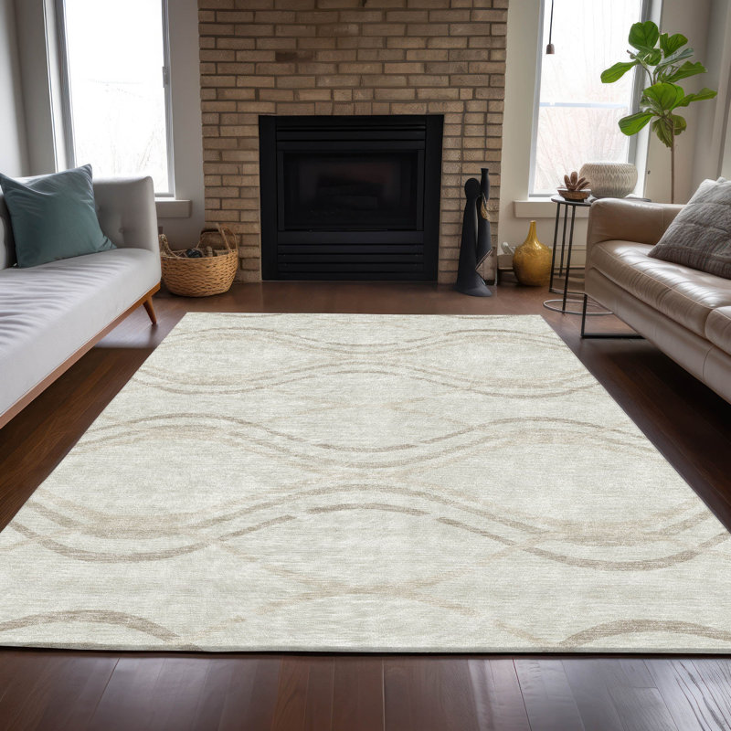 Lamanna Washable Abstract Indoor / Outdoor Rug, Rectangle 5' x 7'6"