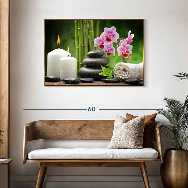 Zen Spa Indulgence, Cadre flottant doré, 43 po x 29 po