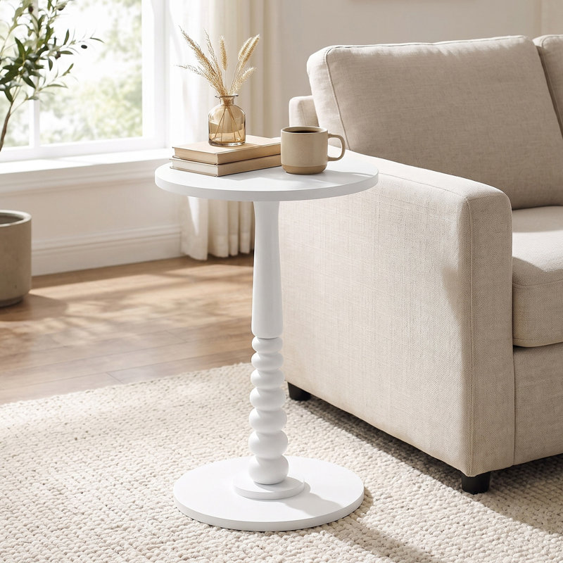 Table de bout ronde, Blanc