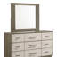 Commode 9 tiroirs Gem Modern Style en bois beige et brun (commode)