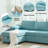 L-shaped Velvet Upholstered Sleeper Sofa and Chaise with Toss Pillows-1196933103