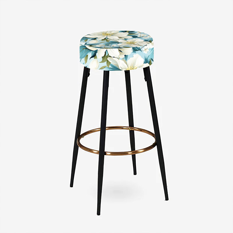 Ensemble de 2 tabourets de bar Blue Coastal Blossoms