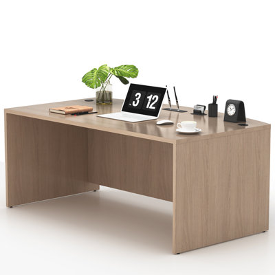  66.93'' Bow Front Executive Desk