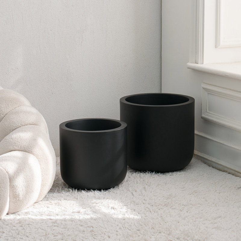 Jardinière Thristen de 16 po de hauteur mate, Noir, noir, noir, noir