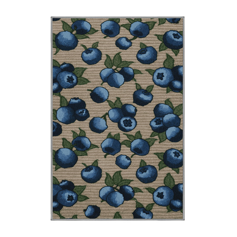  Tapis lavable aux fruits sauvages et aux bleuets, Tapis de couloir 2 pi x 4 pi