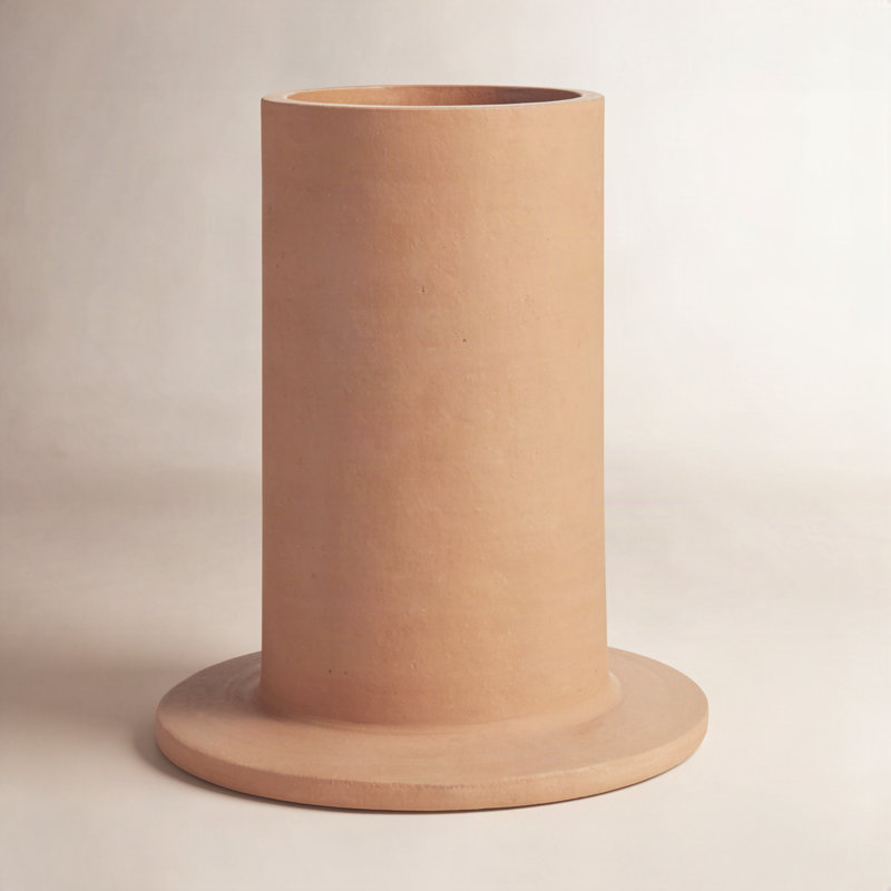 Flange Ceramic Table Vase, 9" H x 7" W x 7" D
