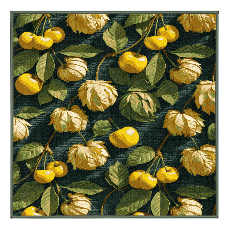 Washable Ground Cherry Fruits Area Rug, Rectangle 2' x 3'