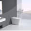 Toilette moderne et intelligente avec siège de bidet intégré, siège d'auto ouverture / fermeture de toilette intelligent, capteur de pied, affichage à DEL, veilleuse, eau chaude et sécheuse