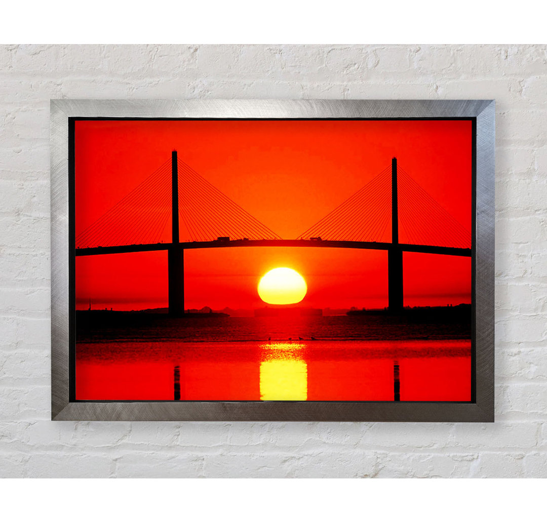 Brücke bei Sonnenuntergang - Einzelne Bilderrahmen Kunstdrucke