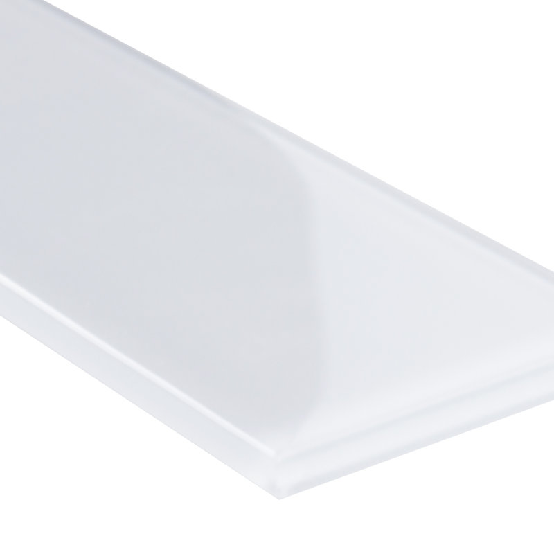 3 in. x 9 in. Glossy Glass Subway Wall Tile, Halo Edge