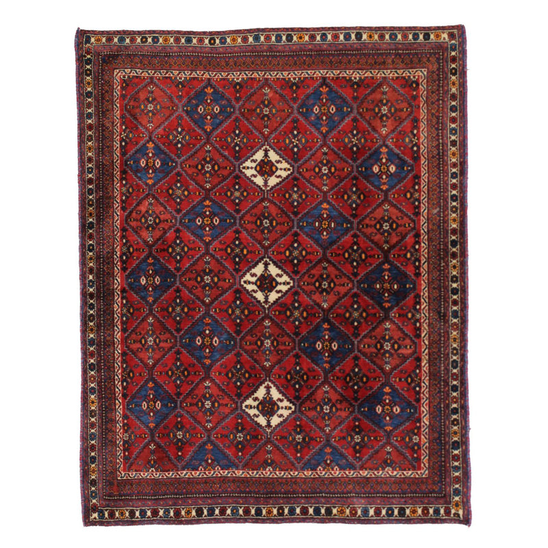 Isabelline Hand Made Transitional Large Red Area Rug - 4'4'' X 6'9''