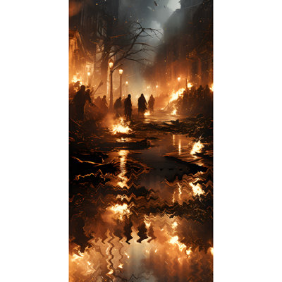 Carton 46 "Old Spooky Burning Rustic Town Halloween Horror