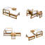 Ensemble de 2 chaises longues d'extérieur en bois d'acacia blanc - Structure résistante aux intempéries - Coussins inclus-286570110