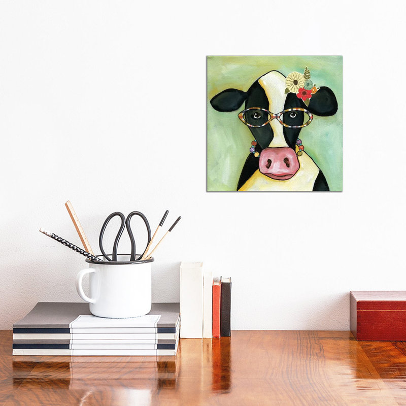 Cow Janice by Jamie Morath - Wrapped Canvas Print, 30.48cm H x 30.48cm W x 1.91cm D