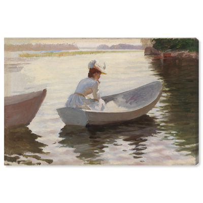 Woman in a Rowing Boat Canvas Classic Female Portraits by Art Remedy