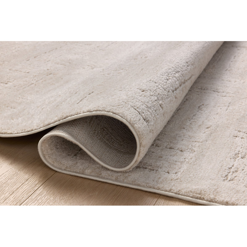 Amber Lewis Ivory Taupe Abstract Wool Area Rug 7'10" x 10'